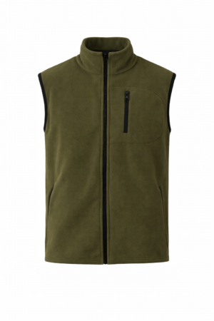 Tam Fermuarlı Spor Polar Yelek