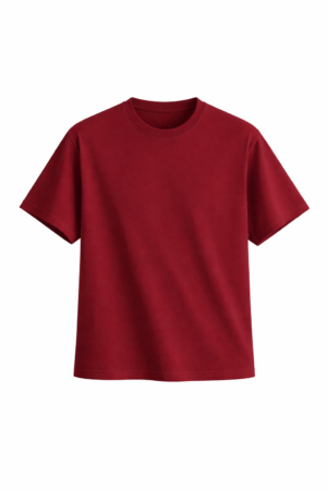 Basic Örme Bordo T-Shirt
