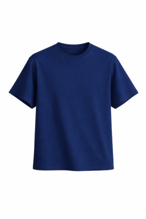 Basic Örme t-shirt - %100 Organik Pamuk Kalın Dokulu Regular Koyu Mavi T-Shirt