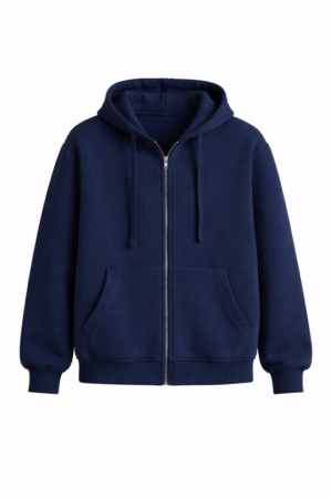 Kapüşonlu Fermuarlı Lacivert Sweatshirt